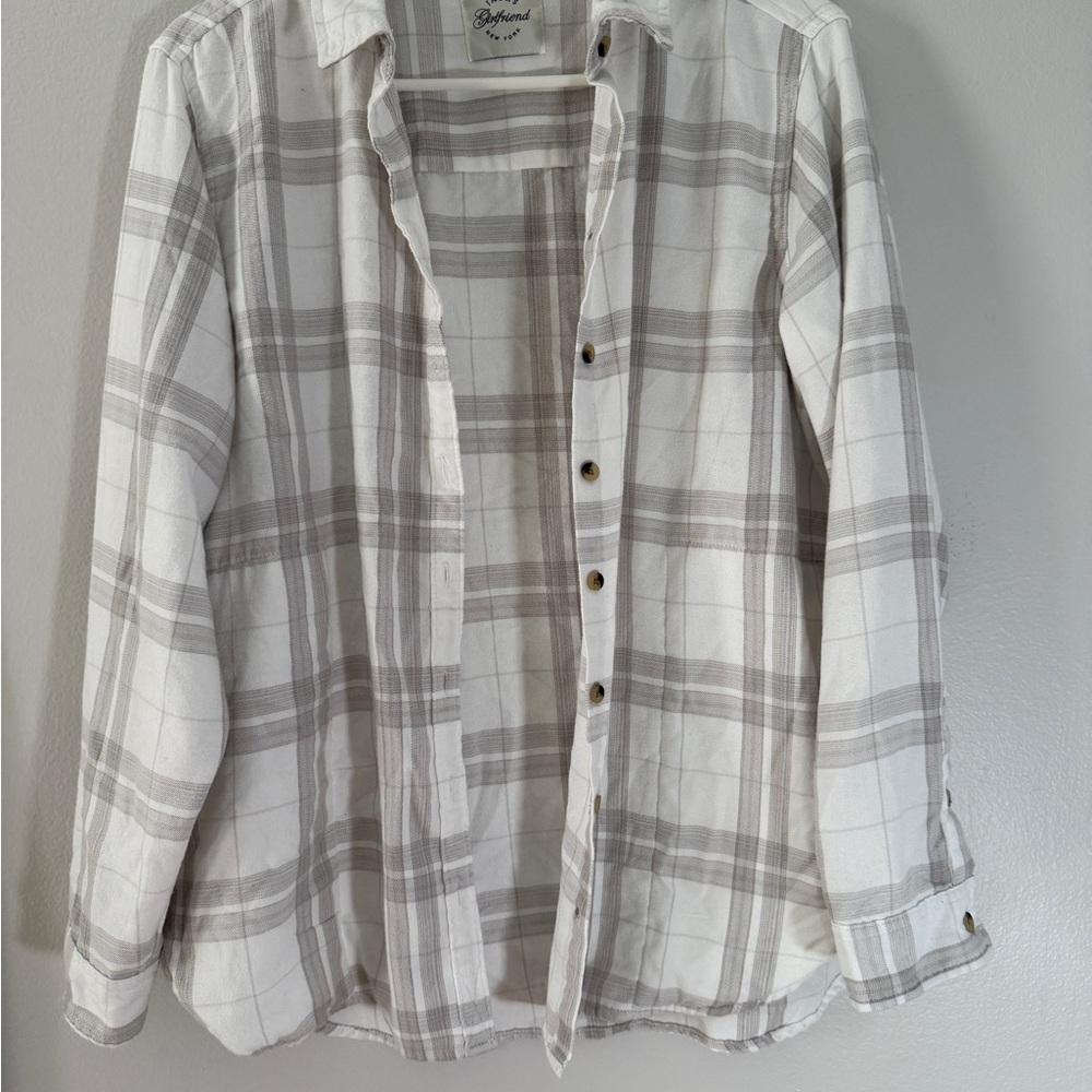 Jachs White and Gray Checkered Shirt